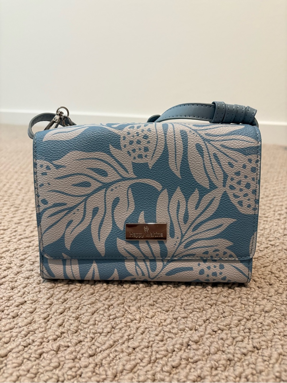 Floral Blue Crossbody Bag